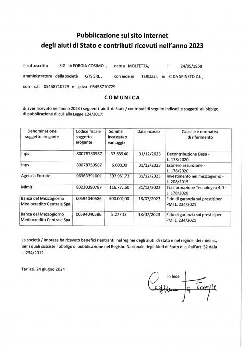 Obblighi informativi per le erogazioni pubbliche per la qualità