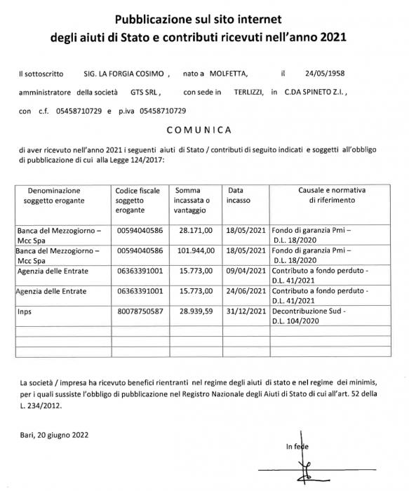 Obblighi informativi per le erogazioni pubbliche per la qualità